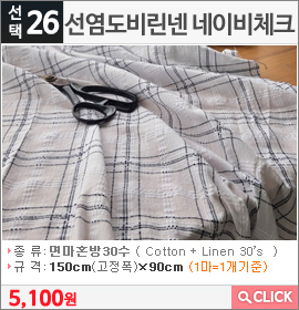 선염도비린넨 네이비체크
