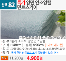 특가양면 인조양털 민트스카이