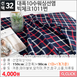대폭10수워싱선염 빅체크1011번