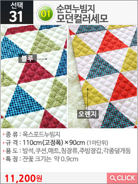 순면누빔지 모던컬러세모 블루