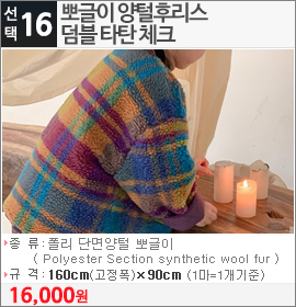 뽀글이 양털후리스 덤블 타탄 체크