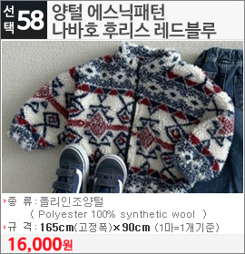 양털 에스닉패턴 나바호 후리스 레드블루