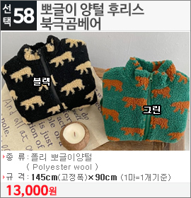 뽀글이 양털 후리스 북극곰베어 그린